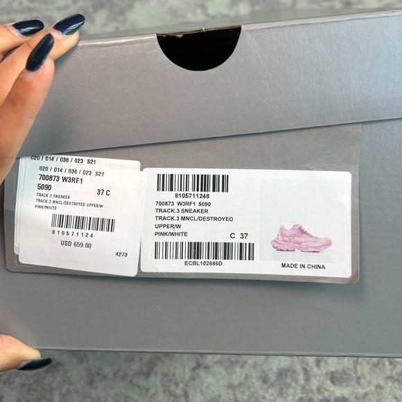 NIB Balenciaga Track.3 Sneakers in Pink - Picture 8 of 9
